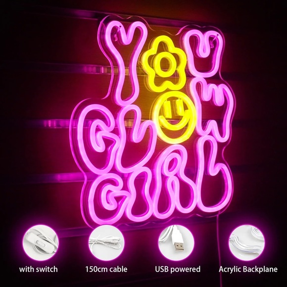 You Glow Girl LED Neon Light Sign - Picture 4 of 4